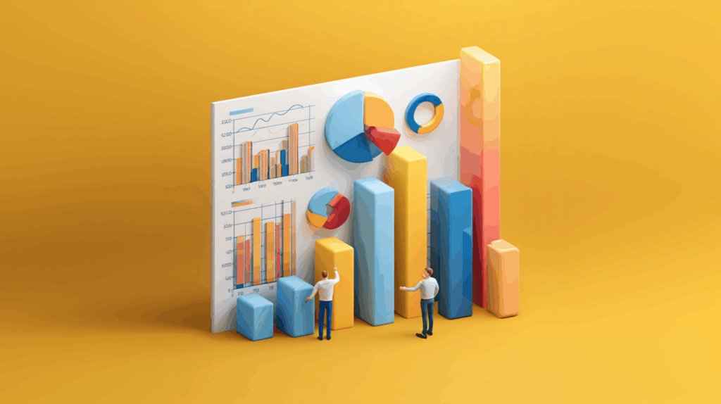 ROI chart illustration with bar graphs, pie charts, and Molnify cloud logo.